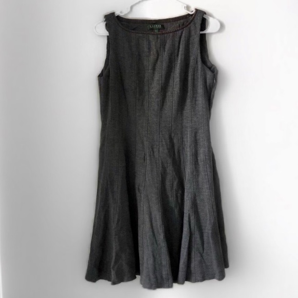 Lauren Ralph Lauren Dresses & Skirts - Lauren Ralph Lauren Lamb Leather Detail Sleeveless Flare Shift Dress Sz 10